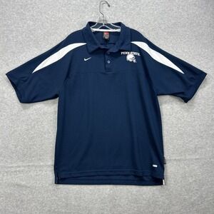Vintage Penn State Nittany Lions Nike Polo Shirt Mens Large Blue Football Y2K